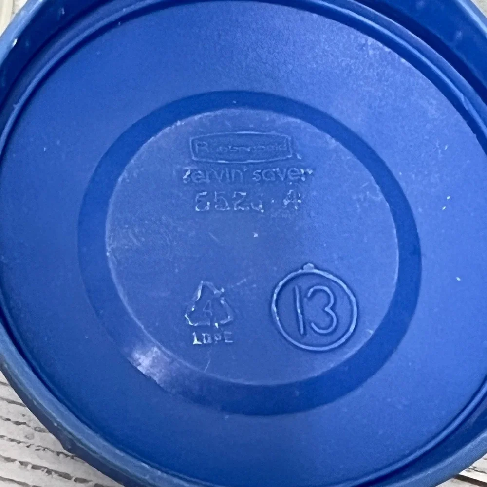 Rubbermaid Servin Saver 8.2oz 244ml Clear Blue Swirl Lid Container 552 J 552 F